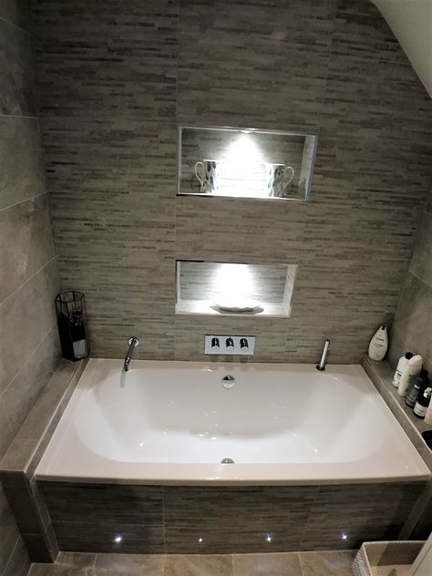 Double Ended Bath With Shower Over, Bath With Shower, Tub Deck, Jacuzzi Bathtub, Drop In Tub, Double Ended Bath, Bath Spout, Bathroom Inspiration Decor, Upstairs Bathrooms