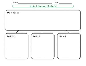 Next stop: Pinterest Main Idea Details Graphic Organizer, Main Idea And Details Graphic Organizer, Nonfiction Graphic Organizer, Main Idea Lessons, Main Idea Graphic Organizer, Curriculum Template, Main Idea And Details, Graphic Organizer Template, Grade Three