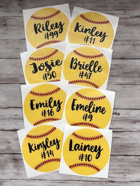 Personalized Softball Decal Vinyl Softball Decal Softball | Etsy Softball Signs, Softball Dugout, Softball Decals, Softball Games, Softball Cheers, Softball Crafts, Softball Bows, Computer Stickers, Softball Stuff