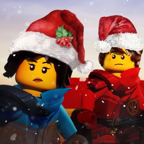 Kai And Nya, Nya Ninjago, Ninja Illustration, Icon Christmas, Christmas Pfp, Lego Christmas, Dragon Rise, Christmas Icons, Art Memes