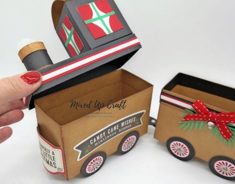 Candy Train, Advent Diy, Transportation Birthday Party, Cardboard Box Crafts, Train Gifts, Santa Candy, Cool Paper Crafts, Fun Christmas Crafts, Gift Box Template