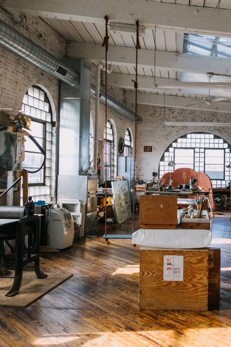 House Tour: A Loft Apartment in a Old Textile Factory | Apartment Therapy Old Factory Apartment, Factory House Industrial Style, Converted Factory Home, Factory Home, Factory Loft Apartment, Loft Apartment Aesthetic Industrial, Industrial Loft Office, Factory Apartment, Converted Loft