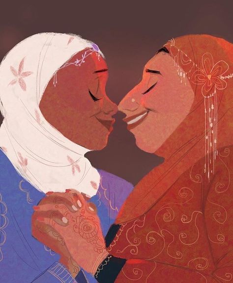 From @sassysamosa on twitter - “eid is during pride month!!!!! queer mubarak” - illustrations by @ab_varaham 🥰🖤 Subtle Sapphic Wallpaper, Sapphic Art, Lesbian Art, Wallpaper Laptop, Queer Art, Gay Art, Pretty Art, Character Inspiration, Art Inspo