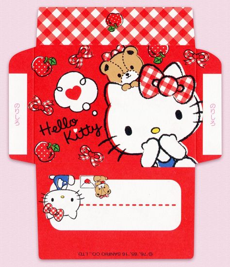 Kawaii envelope - Hello Kitty - Sanrio Hello Kitty Envelope Printable, Cute Envelope Printable, Cute Envelope Template Aesthetic, Sanrio Envelope Template Printable, Hello Kitty Envelope Template, Sanrio Envelope Printable, Sanrio Envelope Template, Kpop Envelope, Kawaii Envelope Printable