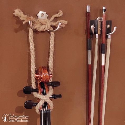 Do you use a holder or stand for your violin?🎻 Here is a quick tip how to do a violin hanger on your own. It's probably the cheapest option available! Check out my article and get ideas on how to best display your violin and have it handy at all times. Where do you keep your violin, in a case, hanging on the wall or sitting on a stand? Let me know in the comments below the post, I always love hearing from you. #violin #music #lovemusic #learnviolin #adultbeginner Hanging Violin On Wall, Violin Hanging On Wall, Violin Display Ideas, Violin Decoration Ideas, Violin Storage, Violin Display, Diy Violin, Violin Holder, Music Room Storage