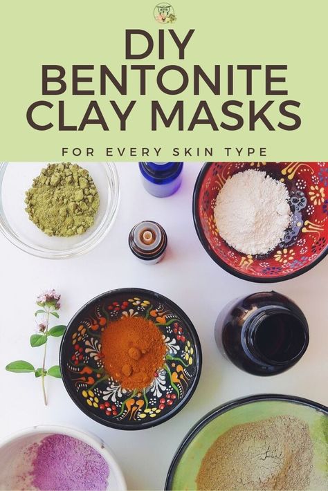 Diy Natural Face Masks Recipes, Homemade Clay Mask Recipe, Just Add Water Face Mask Recipe, Powdered Face Mask, Homemade Clay Face Masks, Bentonite Clay Face Mask Diy, Clay Face Wash, Bentonite Clay Body Mask, Bentonite Clay Recipes