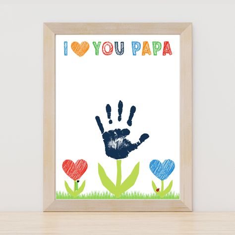 Father's Day Handprint Printable | Papa's Birthday Gift | Instant Download Handprint Printable, Handprint Gifts, Grandparents Day Gifts, Grandpa Birthday, Handprint Craft, Handprint Art, Grandparent Gifts, Grandparents Day, Dad Birthday