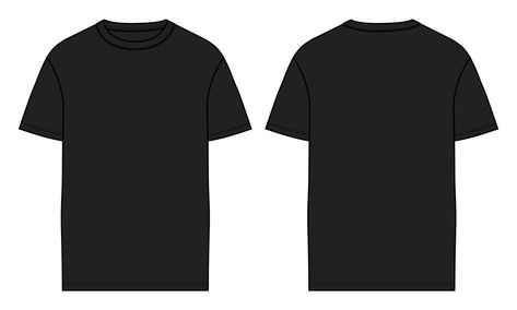 Short sleeve t shirt technical fashion flat sketch vector illustration black color template Fashion Flat Sketch, Mock Up T Shirt, T Shirt Sketch, Color Template, Plain Black T Shirt, Shirt Sketch, Apparel Design Inspiration, Photo Collage Design, T Shirt Design Template