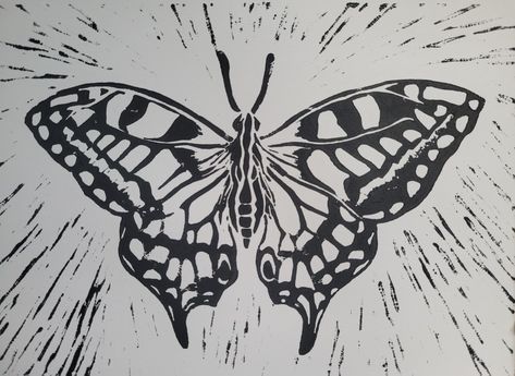 Lino Butterfly, Woodcut Art, Art Butterfly, Lino Cut, Natural Forms, Linocut Prints, Linocut, Tattoo Ideas, Tattoos