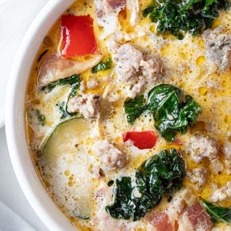 Keto Italian Sausage Soup, Keto Zuppa Toscana Soup, Keto Zuppa Toscana, Keto Zuppa, Chicken Alfredo Casserole, Keto Italian, Zuppa Toscana Soup, Toscana Soup, Low Carb Meatballs