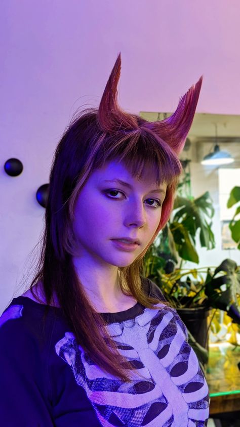 Horned Hairstyle, Horn Hairstyle, Horns Hairstyle, Wesley Joseph, Devil Horn Hair, Hair Horns, Hair Horn, Devil Horns, Punk Hair