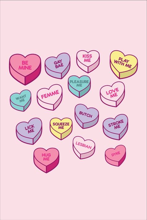 Lesbian Conversation Candy Love Hearts Pattern Pixie Tattoo, Candy Tattoo, American Girl Doll Furniture, Heart Painting, Candy Hearts, Lovey Dovey, Pretty Wallpaper Iphone, Love Hearts, Heart Candy