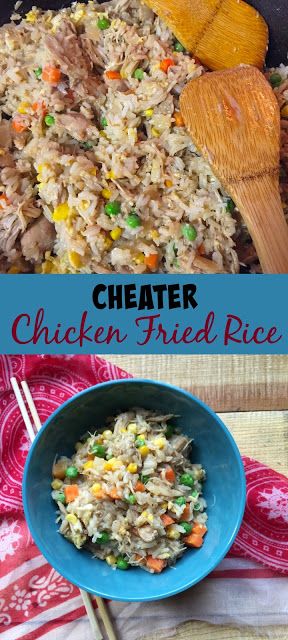 Cheater Chicken Fried Rice - Twitchetts Chicken Fried Rice Recipe Easy, Chicken Fried Rice Easy, Can Chicken Recipes, Chicken Fried Rice Recipe, Easy Weeknight Dinner, Chicken Fried Rice, Chicken Fried, Frozen Veggies, Fried Rice Recipe