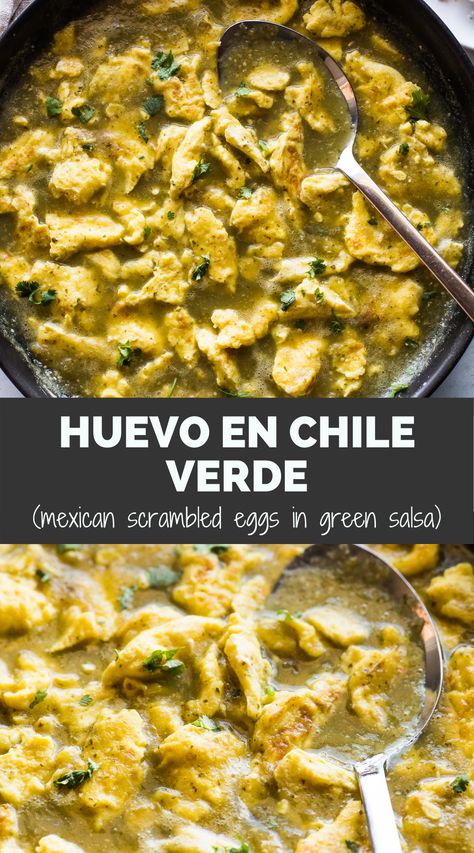 Mexican Scrambled Eggs, Chile Verde Recipe, Chili Verde Pork, Isabel Eats, Homemade Salsa Verde, Chili Verde, Healthy Mexican Recipes, Mexican Night, Verde Recipe