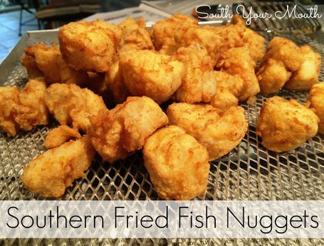 South Your Mouth: Southern Fried Fish Nuggets Southern Fried Fish, Catfish Nuggets Recipes, Fried Catfish Nuggets, Fried Catfish Recipes, Fish Nuggets, South Your Mouth, Southern Fried Catfish, Catfish Recipes, Fish Bites