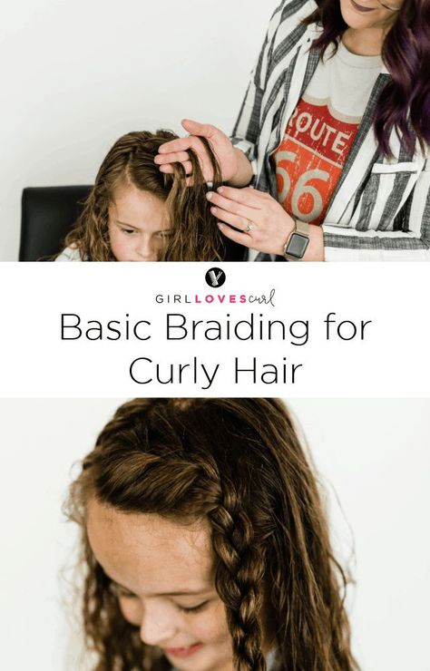 Braiding curly hair can be beautiful and can open up a world of possibilities to style it. But knowing the basics first is important! Braiding Curly Hair, Braid Curly Hair, Curly Hair Kids, Styling Curly Hair, Curly Hair Girl, How To Braid, Large Curls, Family Projects, Beauty Content