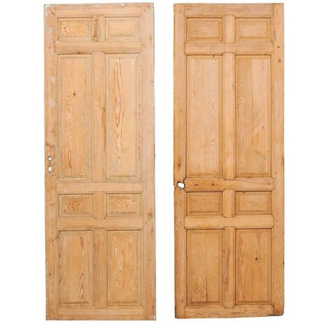 Interior Door Styles Farmhouse, French Doors Living Room, Antique French Doors, Wood French Doors, Interior Door Styles, European Doors, Doors Makeover, Pale Wood, Double Entry Doors