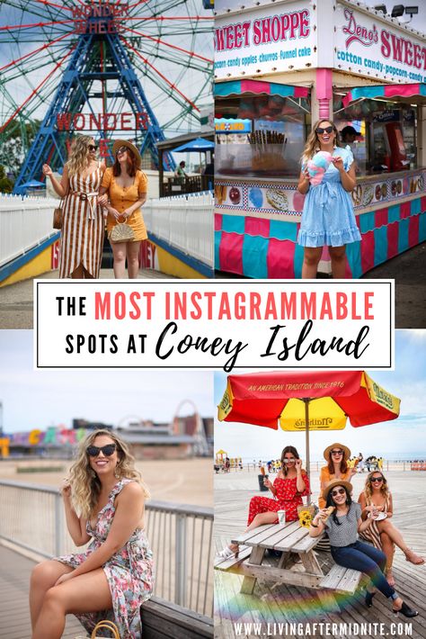 The Most Instagrammable Spots at Coney Island | The Most Instagrammable Places in Coney Island | Best Instagram Photos at Coney Island USA | Wonder Wheel Instagram Photos | Most Instagrammable Places in New York City NYC | Luna Park Pics | Amusement Park Photo Inspiration | Coney Island Boardwalk Cheap Travel Usa, Island Birthday, Nyc Travel Guide, Instagram Places, Voyage New York, Island Outfit, Island Pictures, Places In New York, Best Instagram Photos