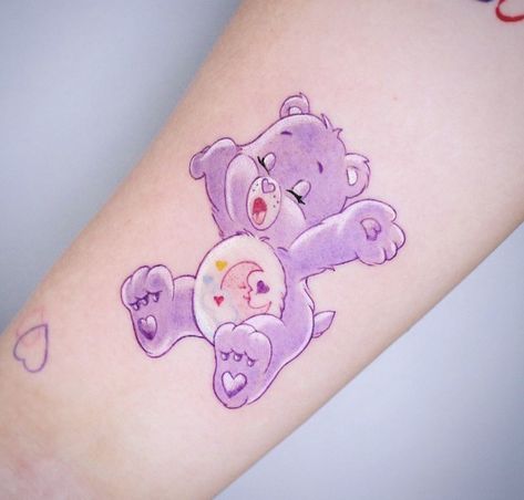 Pink Care Bear Tattoo, Care Bear Star Tattoo, Mums Tattoo, Care Bear Tattoo, My Little Pony Tattoo, Mum Tattoo, Care Bear Tattoos, Cute Couple Tattoos, Hibiscus Tattoo