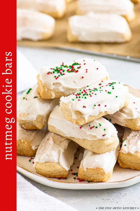 Nutmeg logs are an easy Christmas cookie that comes together quickly and the dough doesn’t need to chill before baking. These delicious cookies are flavored with ground nutmeg and rum extract so they taste just like the holidays! You'll love this recipe all fall and winter long. Rum Extract Cookies, Rum Cookies Christmas, Nutmeg Cookies Recipe, Nutmeg Logs, Nutmeg Cookies, Log Cookies, Rum Cookies, Simmering Pot, Cookie Holiday