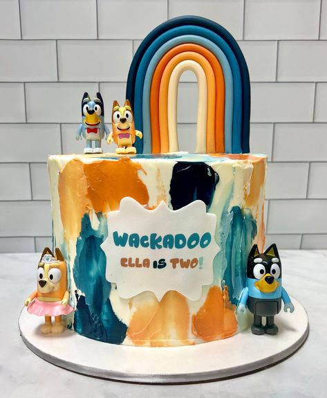 Wackadoo! A Bluey birthday 💙 #blueycake #kupcakekitchen #wantcake #blueybirthday #blueyparty #bluey #cakeinspiration #birthdaycakeideas #birthdayideas #birthdaypartyideas #birthdayinspiration #birthdayideasforkids #customcakes #cakelove #birthdaycakesforkids #birthdaycakesforgirls #birthdaycakesforboys #birthdaycakeforgirls #birthdaycakeforboys #birthdaycakeforkids #cakeforchildren #cakeforkids #santaclarita #santaclaritavalley Bluey Birthday Cake, Bingo Cake, Second Birthday Cakes, Duck Cake, Birthday Sheet Cakes, Bluey And Bingo, Second Birthday Ideas, Bluey Birthday, 2 Birthday Cake