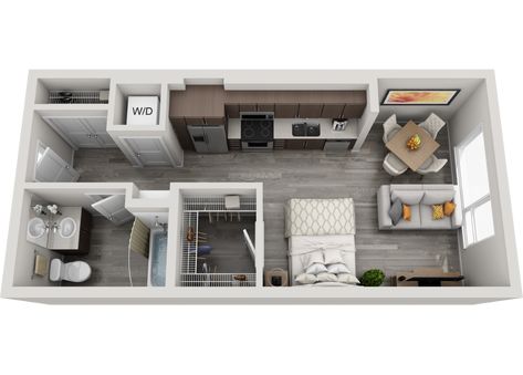 S1 - Studio - 462 sq.ft. Small Apartment Layout, Interior Design Portfolio Layout, 2d Floor Plan, 3d Floor Plans, Interior Architecture Drawing, House Floor Design, Apartment Floor Plans, Architectural Floor Plans, Sims House Design