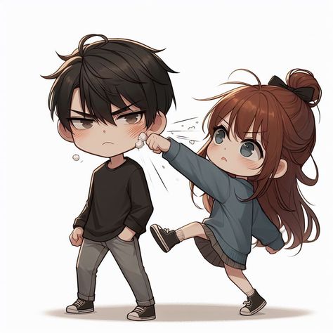 Funny Couple Moments, Angry Anime Pfp, Cute Love Cartoons Couple, Funny Couple Anime, Cartoon Characters Couple, Cute Couple Cartoon Romantic, Anime Cute Couple, Anime Pfp Icons, Cute Anime Couple