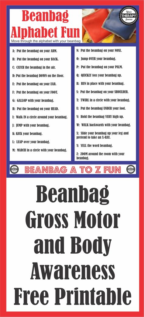 Preschool Gross Motor, Body Awareness Activities, Bean Bag Activities, Pe Activities, Pediatric Physical Therapy, Occupational Therapy Activities, Motor Planning, Physical Activities For Kids, Gross Motor Activities