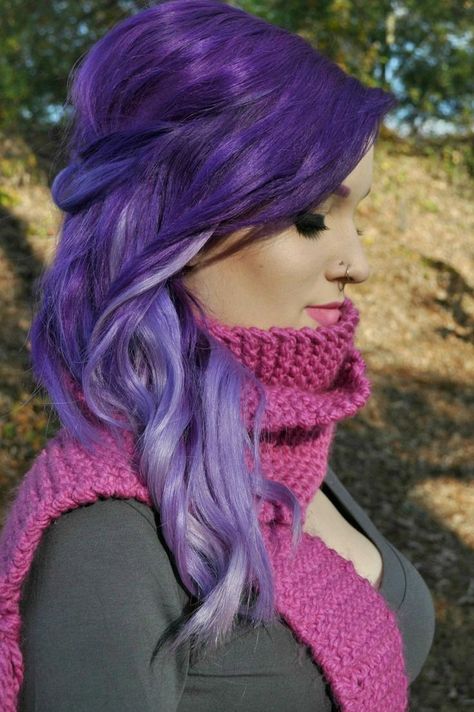 Pink Hairs Stylish Hair Colors, Hair Colour Design, Purple Ombre Hair, Hair Color Purple, Ombre Hair Color, Pastel Hair, Purple Ombre, Rainbow Hair, Crazy Hair