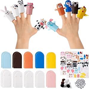 COcnny Animal Finger Puppets Crafts - 20pcs DIY Farm Felt Hand Puppet Making Kit for Kids, Make Your Own Art Fingers Puppet Story Telling Toy, Animals Role Play for Boys Girls Toddles School Birthday Animal Finger Puppets, Toy Animals, Puppet Crafts, Puppet Making, School Birthday, Hand Puppet, Story Telling, Toy Kitchen, Finger Puppets