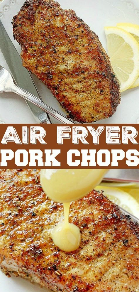 Pork Chop Ninja Foodi Recipes, Ninja Foodi Flip Recipes, Air Fryer Basket Recipes, Ninja Pork Chops, Thick Pork Chops In Air Fryer, Air Fryer Main Dish Recipes, Pork Chops In Ninja Foodi, Pork Chop In Air Fryer, Pork Chops Air Fryer Recipes