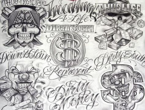 Boog Star, Boog Tattoo, Money Tattoos, Gangsta Tattoos, Prison Art, Money Tattoo, Chicano Style Tattoo, Chicano Tattoos, Chicano Art Tattoos