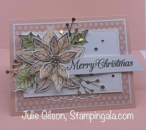 Poinsettia Cards, Stamped Christmas Cards, Stampin Up Christmas Cards, Christmas Poinsettia, Stampin Up Christmas, Christmas Cards To Make, Some Cards, Winter Cards, Card Challenges