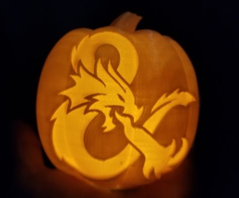 Halloween Pumpkin Tealight D&D Dragon by doesntfearzeus - Thingiverse D&d Pumpkin Carving, Dnd Pumpkin Carving, Dungeons And Dragons Logo, Dragon Pumpkin, Glowing Pumpkin, Minecraft Printables, Pumkin Carving, Making Tea, Pumpkin Designs