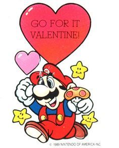 Vday Crafts, Super Mario Toys, Vintage Nintendo, Stickers Vintage, Mario Nintendo, Valentine Stickers, Vintage Valentine Cards, Mario Bros., Nintendo Nes