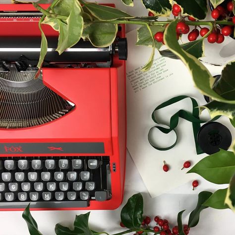 Charlie Foxtrot Vintage on Instagram: “Red Fox 🦊 Typewriter.  A fun retro bright red typewriter in fabulous working order.  Festive fun Green ribbons available in our online…” Red Typewriter, Happy Birthday Celebration, Foxtrot, Green Ribbon, Red Fox, Blackberry Phone, Typewriter, Phone Wallpapers, Bright Red