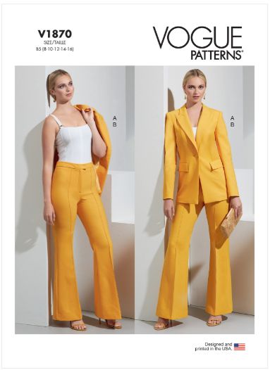 Sewing Inspiration: Autumn Trends '22 - Dream. Cut. Sew Suit Sewing Patterns, Pants Sewing Pattern, Vogue Sewing, Vogue Sewing Patterns, Vogue Pattern, Vogue Patterns, Notch Collar, High Rise Pants, Line Jackets