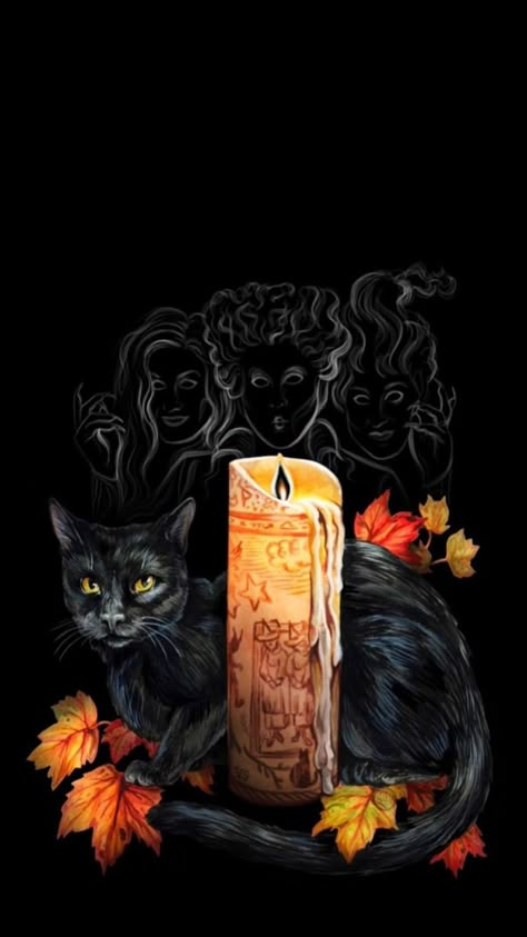 Hermanas Sanderson, The Black Flame Candle, Hocus Pocus Witches, Horror Prints, Witch Drawing, Black Flame Candle, Cute Backgrounds For Iphone, Black Flame, Comfort Movies