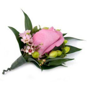 Wedding Collection Bright, Corsage and Boutonniere (Choose 12 or 24 pieces) - Sam's Club Mini Carnations, Flower Games, Rose Corsage, White Roses Wedding, Corsage And Boutonniere, Bouquet Toss, Bright Wedding, Groom Boutonniere, Corsage Wedding