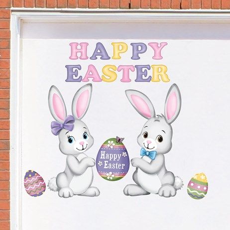 16-Piece Happy Easter Bunnies & Eggs Garage Magnet | Collections Etc. Garage Magnets, Spring Wall Decor, Adorable Bunnies, Porch Pumpkins, Decorated Eggs, Easter Wallpaper, Holiday Snowmen, Wooden Pumpkins, Christmas Snow Globes