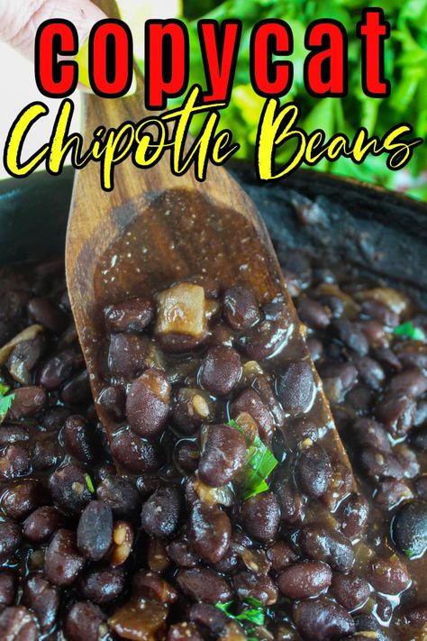 Chipotle Rice And Beans, Copycat Chipotle Black Beans Recipe, Black Beans For Burritos, Spiced Black Beans, Restaurant Style Black Beans, Stovetop Black Beans, Smoked Black Beans, Chilis Black Beans Copycat, Black Beans Mexican Style