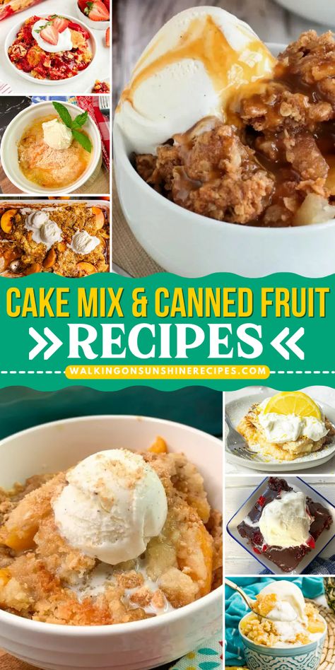 Tired of complicated dessert recipes that require a culinary degree (and a fully stocked pantry)? Well, get ready to ditch the gourmet grocery list with this collection of Cake Mix and Canned Fruit Recipes. Cake Mix With Fruit Recipe, Cake Mix With Canned Fruit, Pie Filling And Cake Mix Recipes, Canned Fruit Recipes Ideas, Cake Mix And Canned Fruit Recipes, Cake Mix With Pie Filling Recipes, Things To Make With Cake Mix Boxes, Canned Fruit Desserts, Canned Fruit Recipes