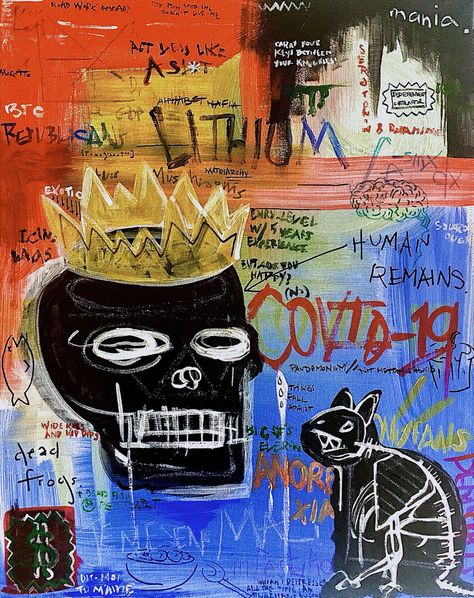 Grunge Abstract Painting, Skull Abstract Art, Punk Abstract Art, Grunge Abstract Art, Abstract Grunge Art, Grunge Art Paintings, Punk Painting Ideas, Art Aesthetic Grunge, Neoexpressionism Art