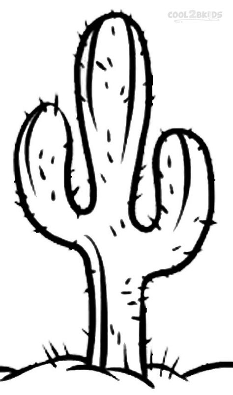 Printable Cactus Coloring Pages For Kids | Cool2bKids Trees For Kids, Cactus Drawing, Online Coloring Pages, Saguaro Cactus, Desert Plants, Templates Printable Free, Cactus Flower, Colouring Pages, Drawing For Kids