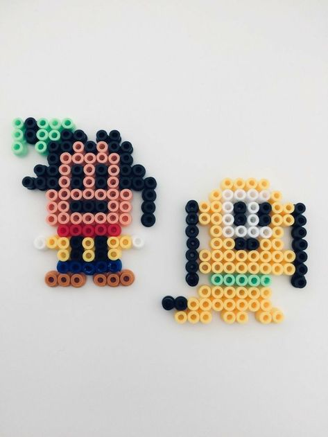 Perler Beads Pattern, Goofy And Pluto, Melt Beads Patterns, Pixel Beads, Melty Bead Patterns, Easy Perler Beads Ideas, Beads Pattern, Hamma Beads, Diy Perler Bead Crafts