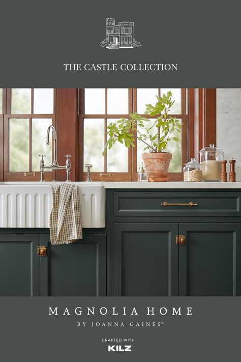 This timeless pantry features two new paint colors from Magnolia Home by Joanna Gaines® Paint. Explore the full room on our blog. Magnolia Paint Colors, Joanna Gaines Paint Colors, Joanna Gaines Paint, Magnolia Homes Paint, Magnolia Paint, Cabinet Paint Colors, Furniture Paint, The Cabinet, Kitchen Cabinet Colors