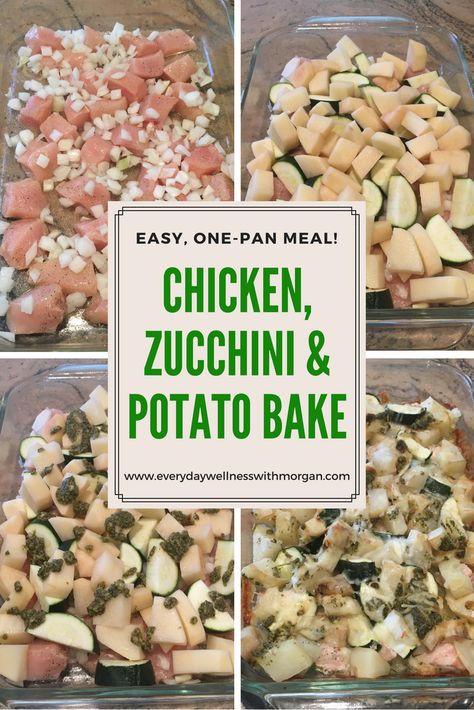 Chicken, Zucchini, and Potato Bake - Everyday Wellness One Pan Meal, Easy Family Dinner, Potato Bake, Chicken Zucchini, Dinner Easy, Easy Family Dinners, One Pan Meals, Sheet Pan Recipes, One Pan