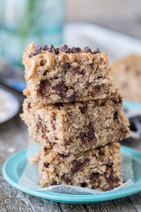 Quinoa Desserts, Quinoa Granola Bars, Quinoa Chocolate, Quinoa Bars, Brick Street, Quinoa Granola, Silk Pie, High Protein Desserts, Chocolate Chip Bars