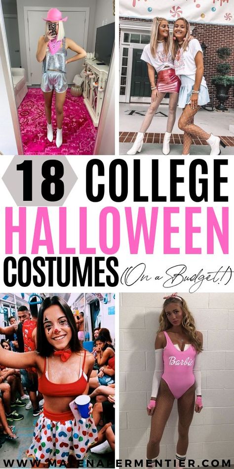 Pink College Halloween Costume Ideas Halloween Costumes For College, College Costumes, Halloween Costumes Teenage Girl, Easy College Halloween Costumes, College Halloween Costumes, Costumes College, Bff Halloween Costumes, Halloween Costumes College Girls