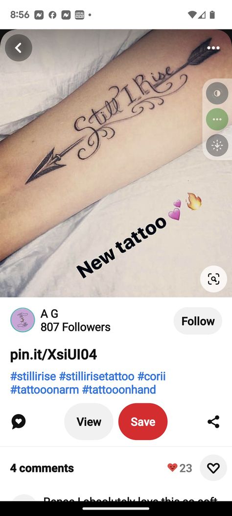 Still I Rise Arrow Tattoo, Still I Rise Tattoo, Small Butterfly Tattoo, Still I Rise, Small Butterfly, Arrow Tattoo, Arrow Tattoos, Phoenix Tattoo, Fitness Beauty